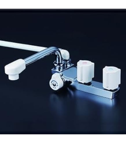 Amazon.co.jp: KVK デッキ型一時止水付2ハンドルシャワー(左側シャワー